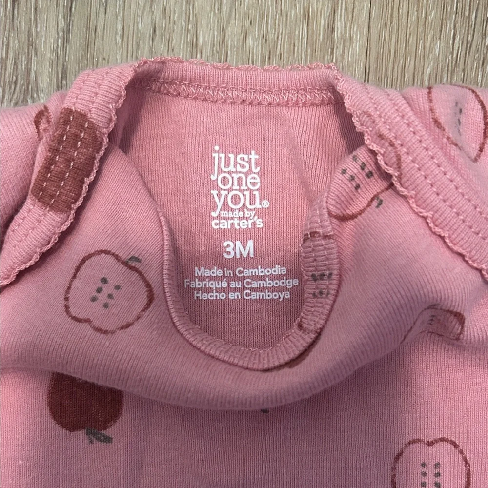 Carter's Pink Bodysuit with Apple Design